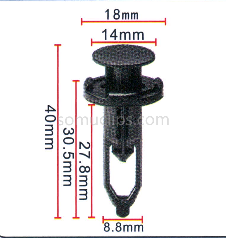 Universal Bumper Fastener Push Retainer For Toyota