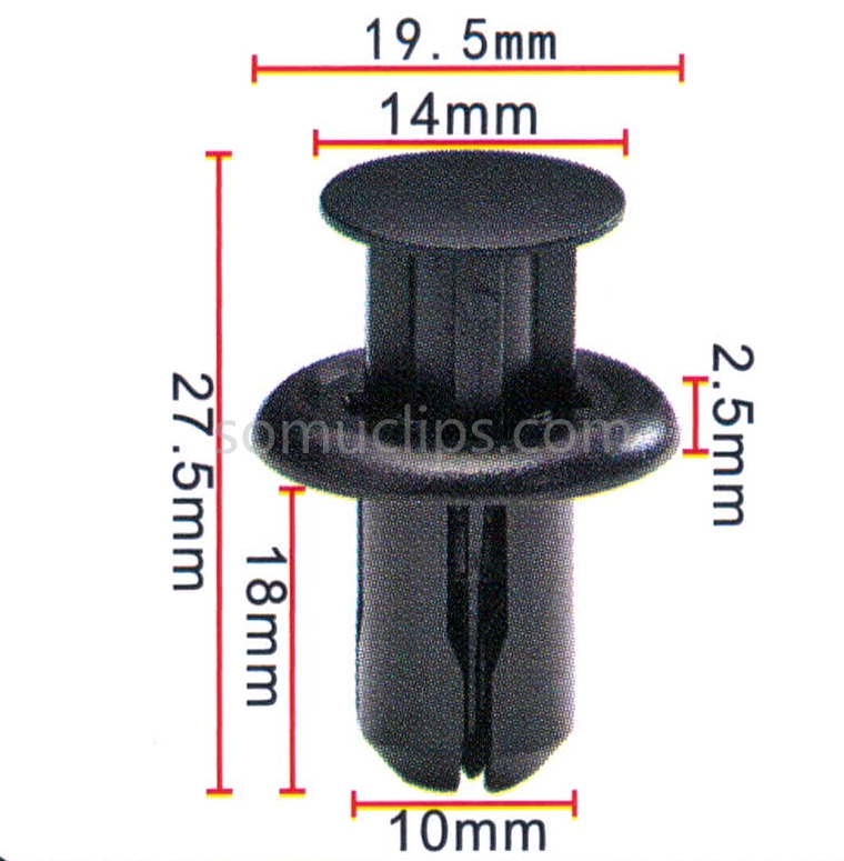 Plastic push pins bumper clips For Mazda