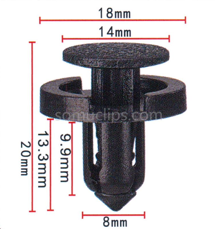 8mm Universal bumper fender clip fastners for many car brands for Nissan