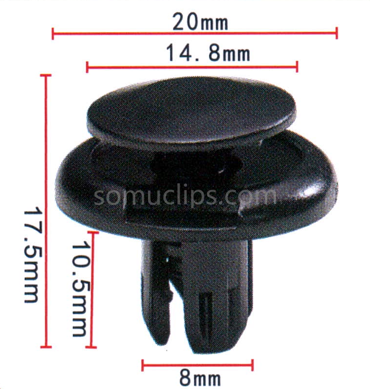 8mm Universal car bumper fender clips fasteners for Honda for Mitsuishi