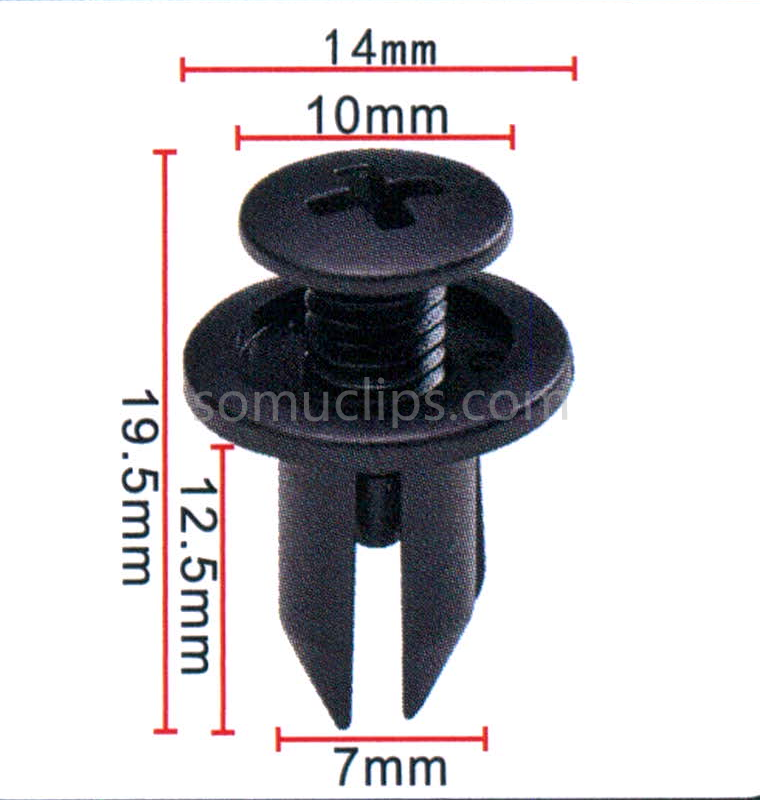 Universal 7mm push type clips fasteners for many car brands