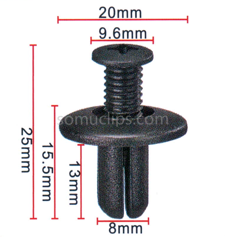 8mm universal trunk bumper fender clips
