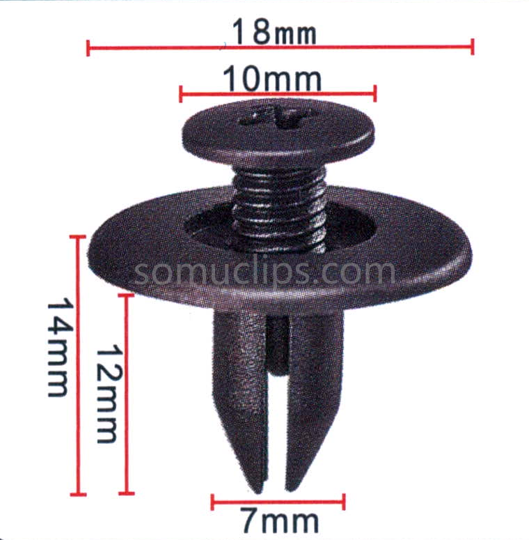 Car fender clip plastic rivet for Subaru
